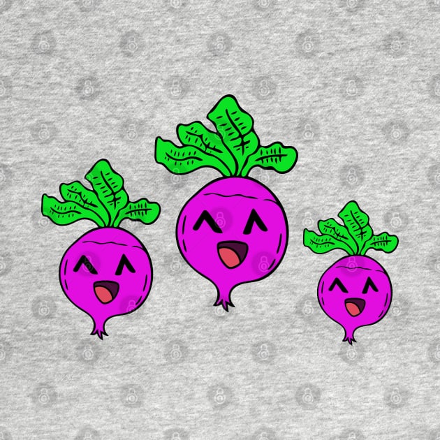 Kawaii Beets - Cute Veggies - Graphic Vector Clipart by MaystarUniverse